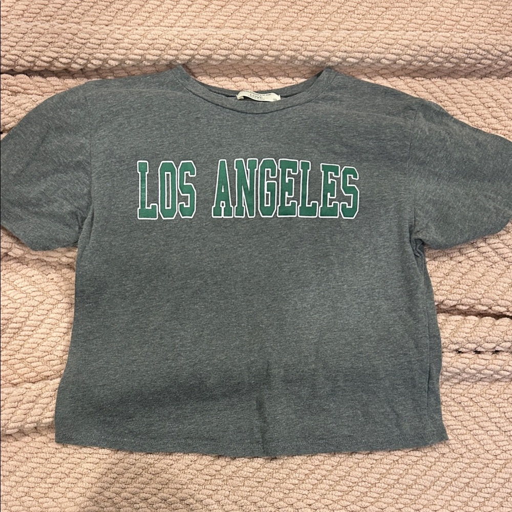 Philosophy Charcoal Tee with Green Los Angeles Print